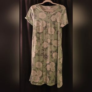 Mint Green Floral LuLaRoe Jessie Dress - Small